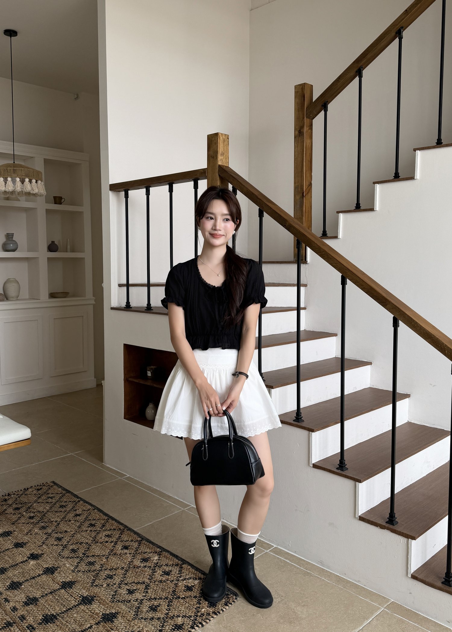 Carol Lacey Blouse in Black