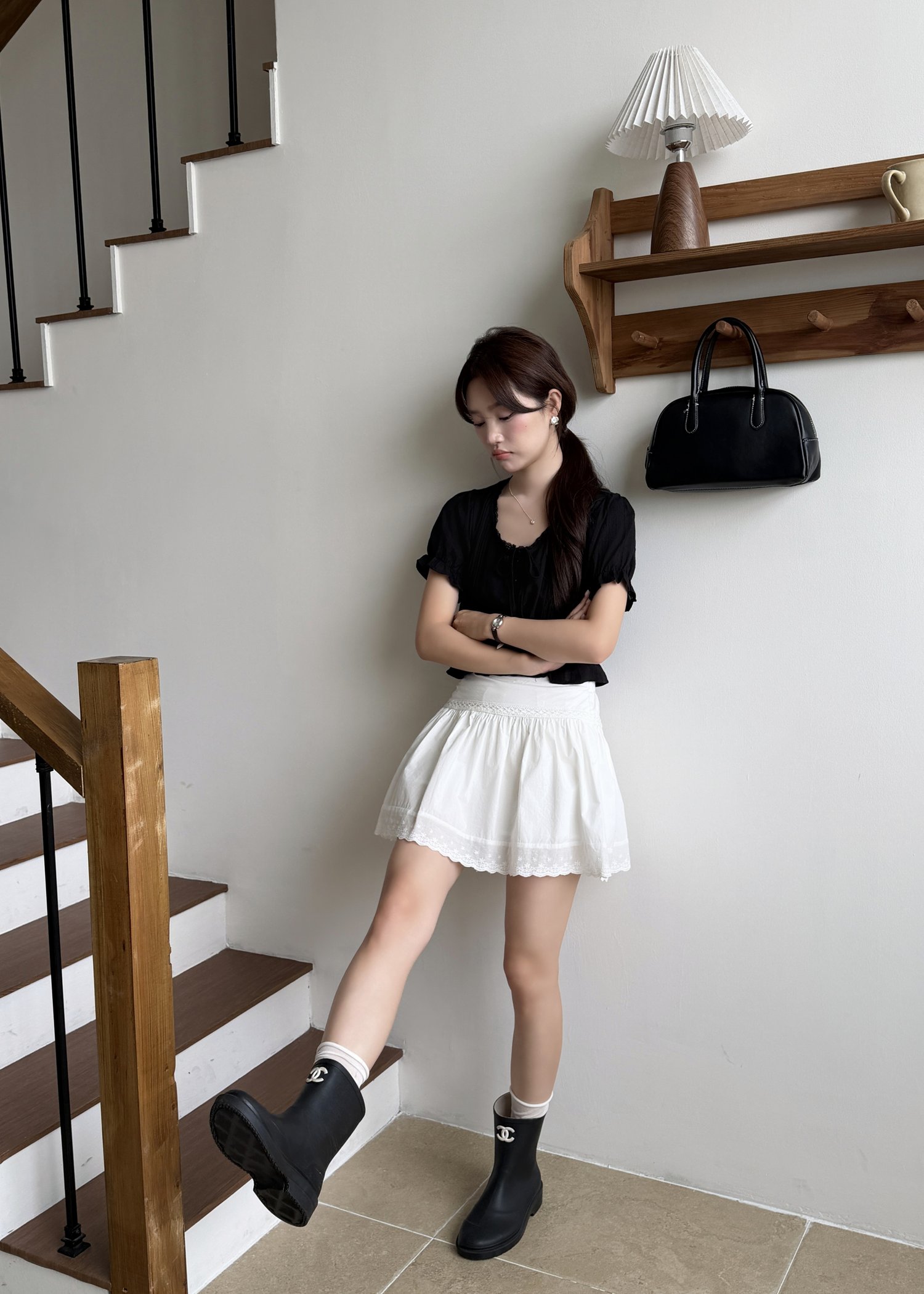 Carol Lacey Blouse in Black