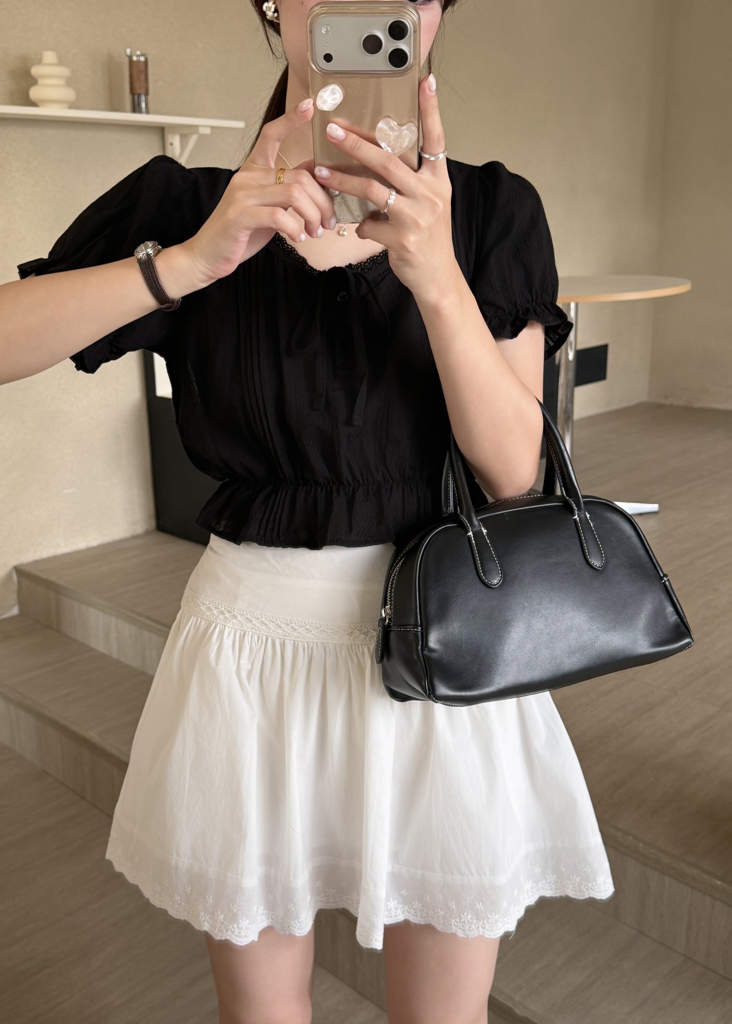 Carol Lacey Blouse in Black