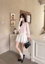 Lara Fufu Knit Top in Baby Pink