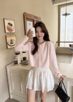 Lara Fufu Knit Top in Baby Pink