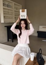 Lara Fufu Knit Top in Baby Pink