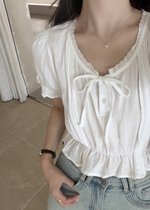 Carol Lacey Blouse in White