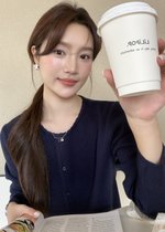 Lara Fufu Knit Top in Navy Blue