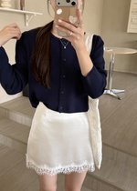Lara Fufu Knit Top in Navy Blue