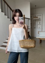 Annie Embroidery Eyelet Top in White
