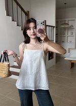 Annie Embroidery Eyelet Top in White