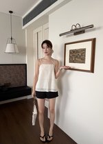 Annie Embroidery Eyelet Top in Apricot