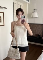 Annie Embroidery Eyelet Top in Apricot