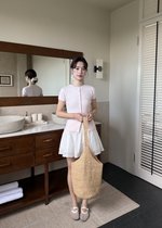 Daphne Buttoned Knit Top in Baby Pink