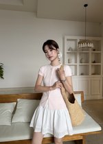 Daphne Buttoned Knit Top in Baby Pink
