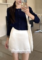 Mina Satin Skort in Champagne