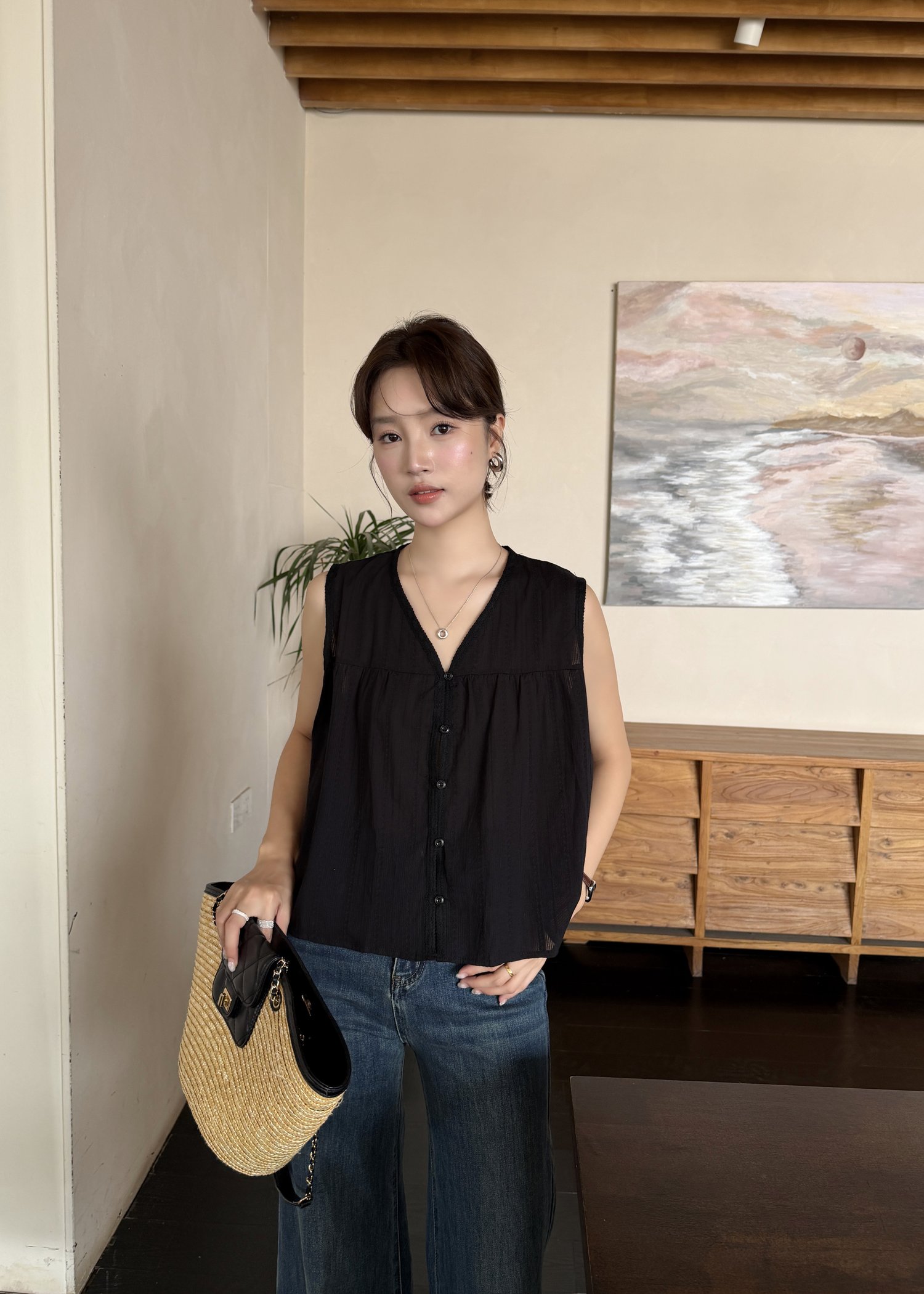 Cynthia Lacey Blouse in Black