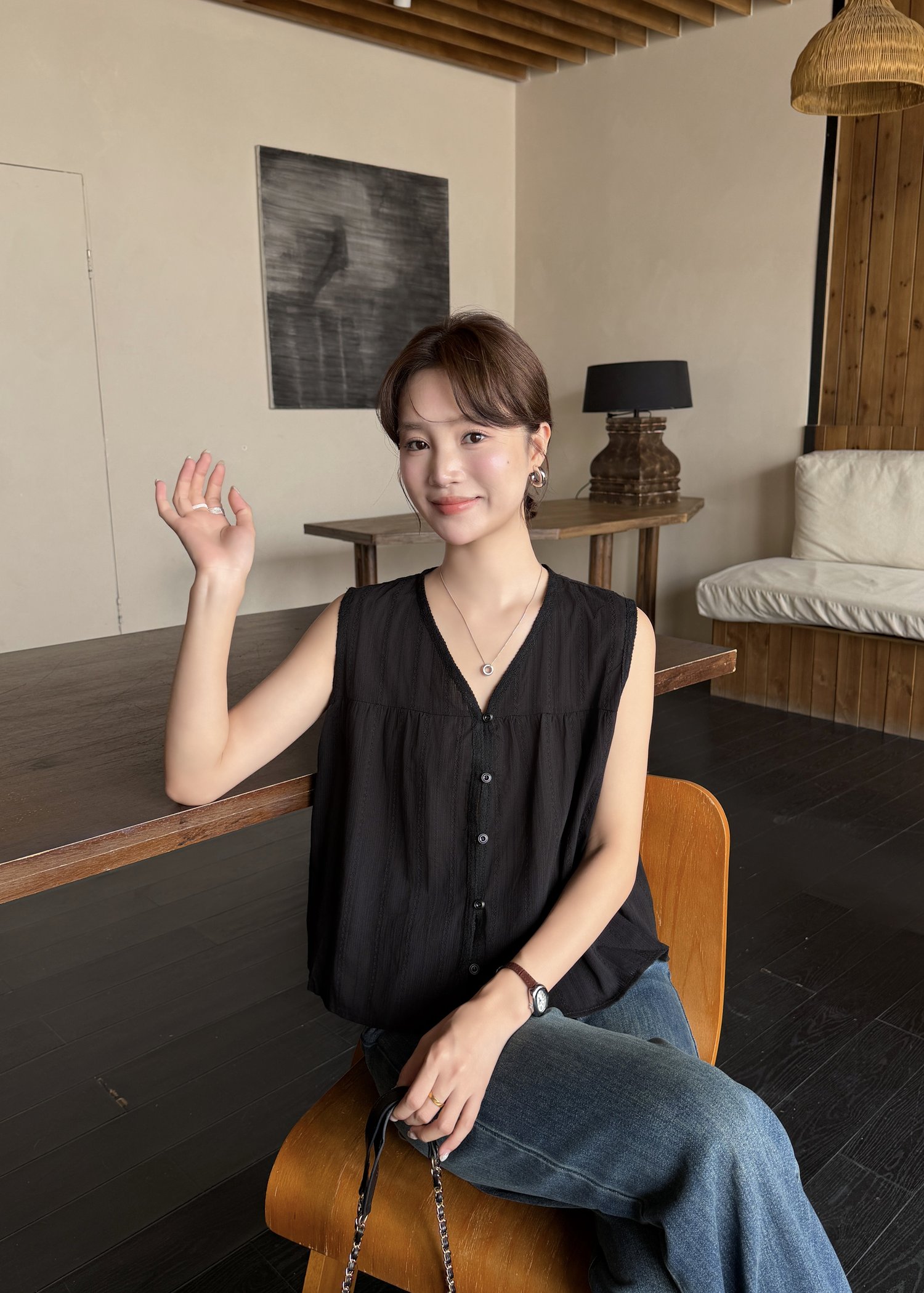 Cynthia Lacey Blouse in Black