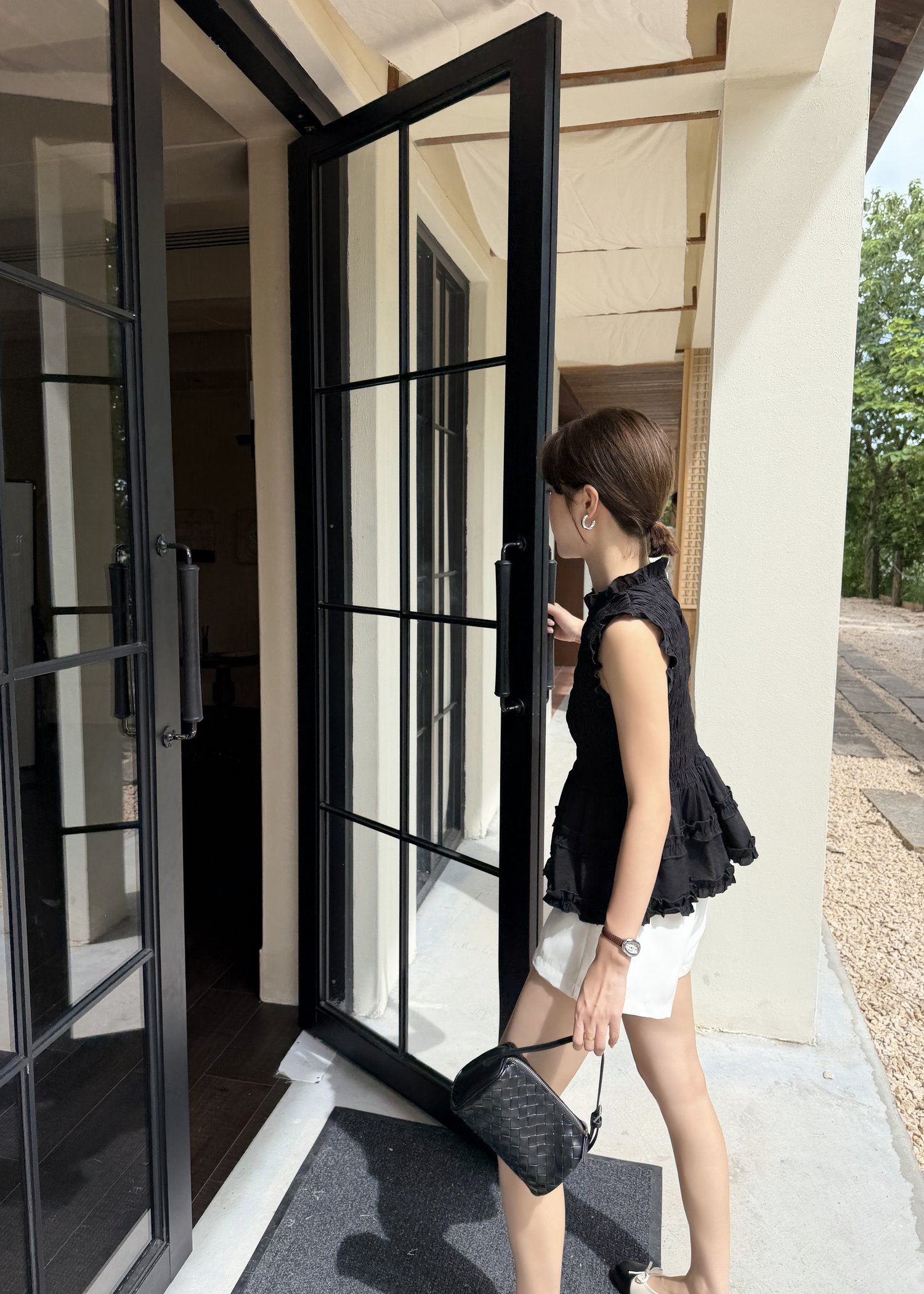 Emmie Ruffles Blouse in Black