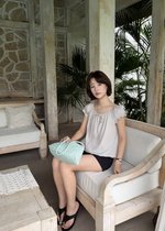 Lana Ribbon Puffy Top in Taupe