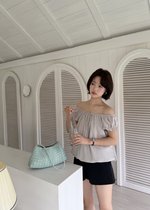Lana Ribbon Puffy Top in Taupe