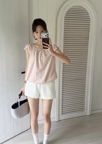Lana Ribbon Puffy Top in Pink