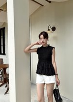 Emmie Ruffles Blouse in Black