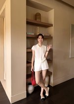 Hera Buttoned Knit Top in Milk