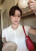 Hera Buttoned Knit Top in Milk