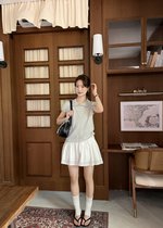 Hera Buttoned Knit Top in Grey