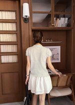 Hera Buttoned Knit Top in Grey