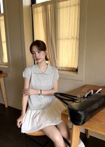 Hera Buttoned Knit Top in Grey