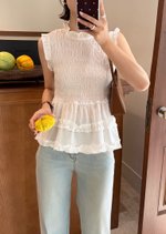 Emmie Ruffles Blouse in White