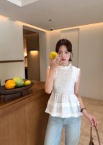 Emmie Ruffles Blouse in White