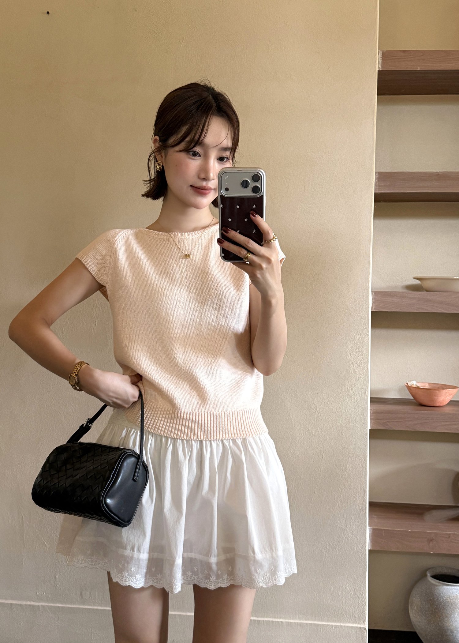 Elene Everyday Knit Top in Peach