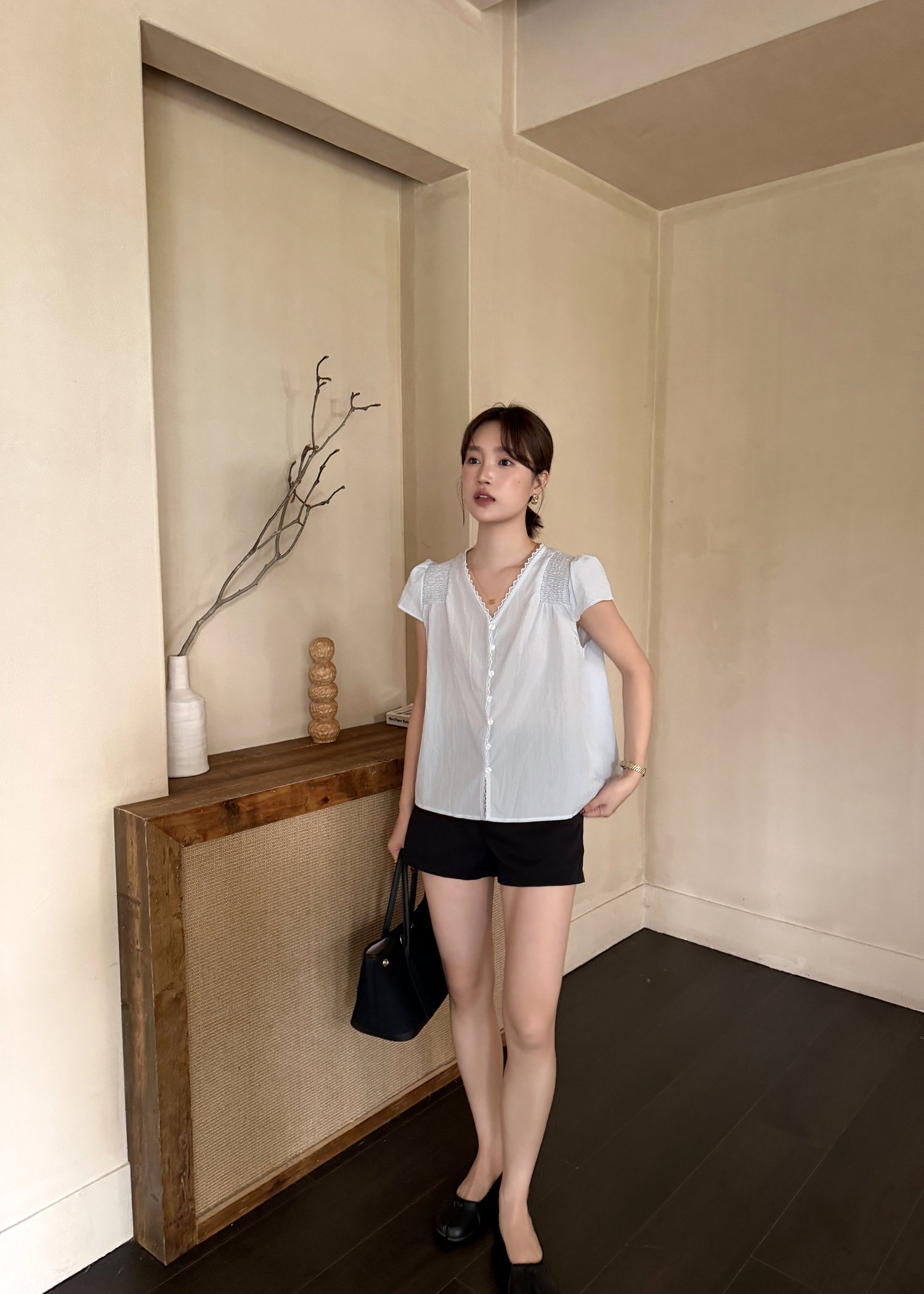 Doris Lacey Blouse in Baby Blue