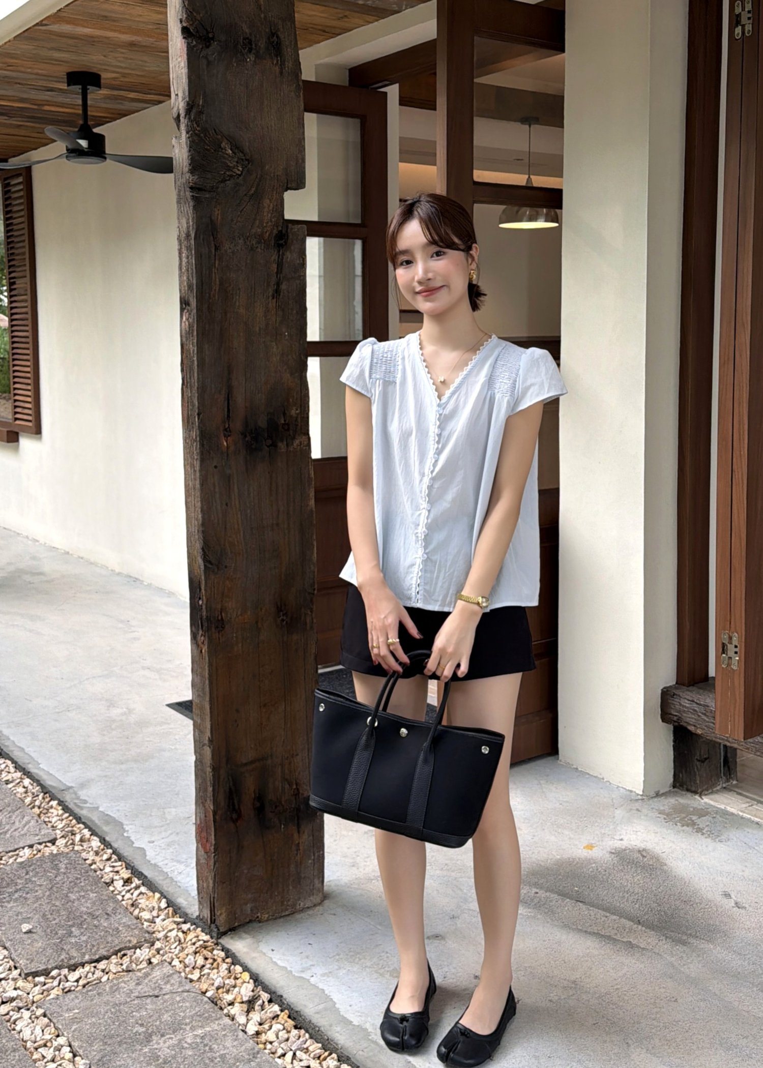 Doris Lacey Blouse in Baby Blue