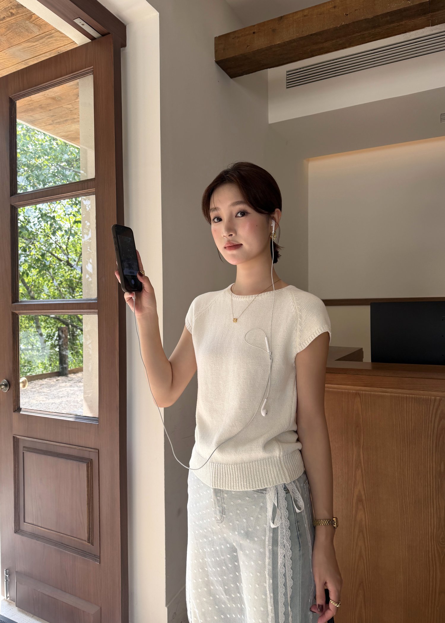 Elene Everyday Knit Top in White
