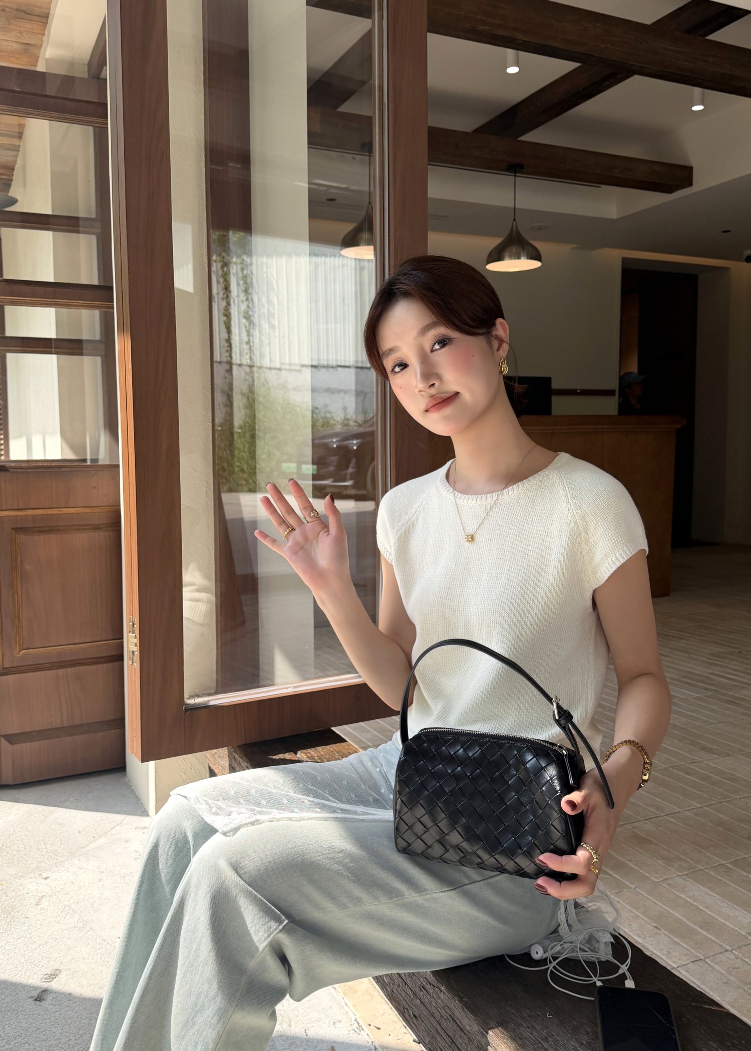 Elene Everyday Knit Top in White