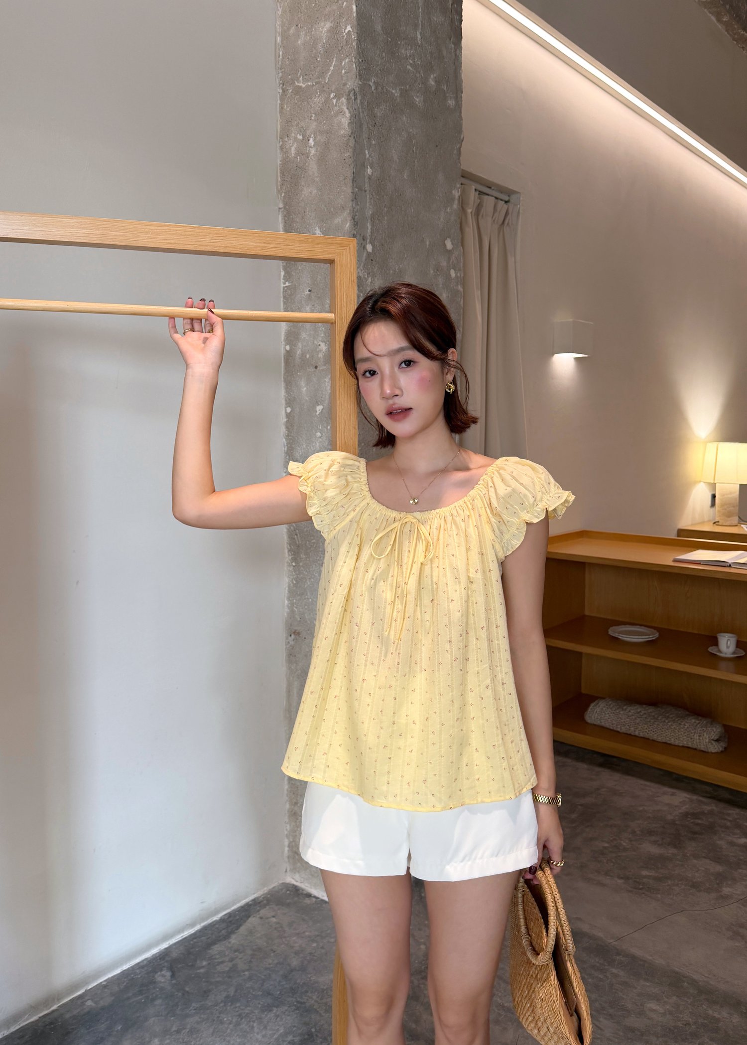 Janice Floral Blouse in Yellow