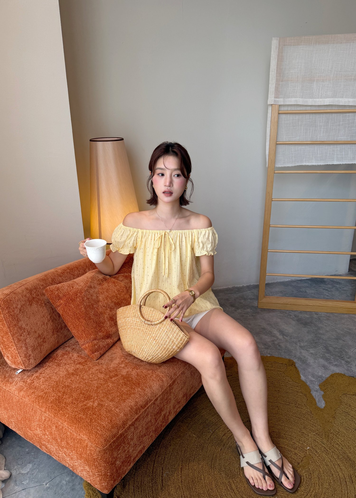 Janice Floral Blouse in Yellow