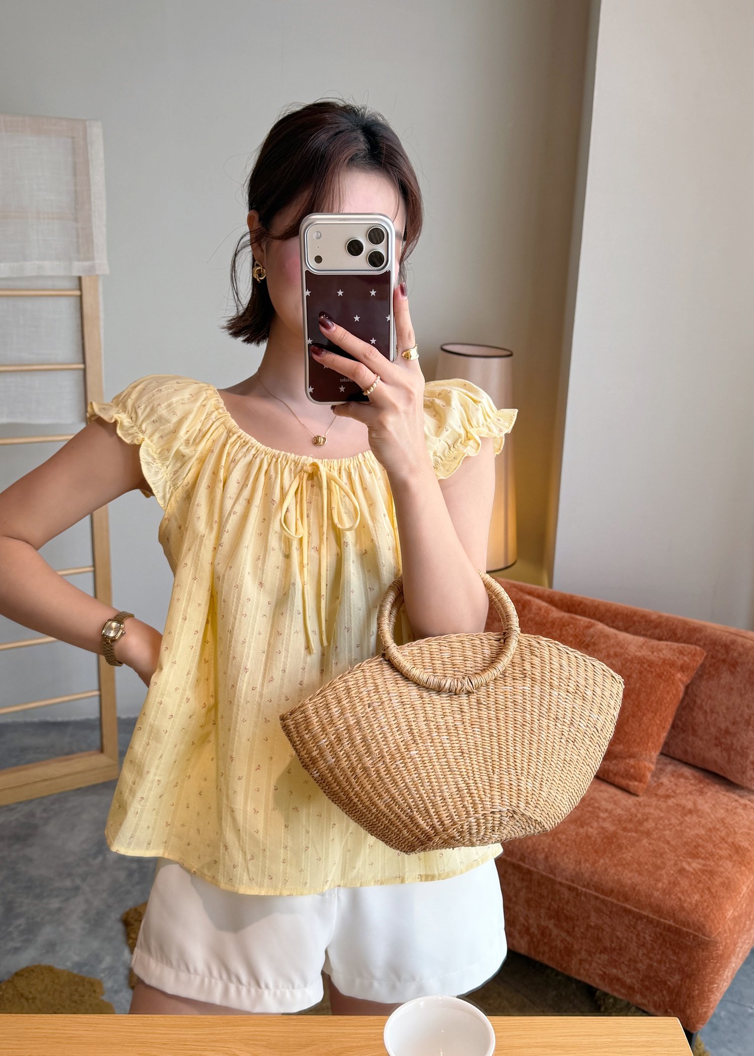 Janice Floral Blouse in Yellow
