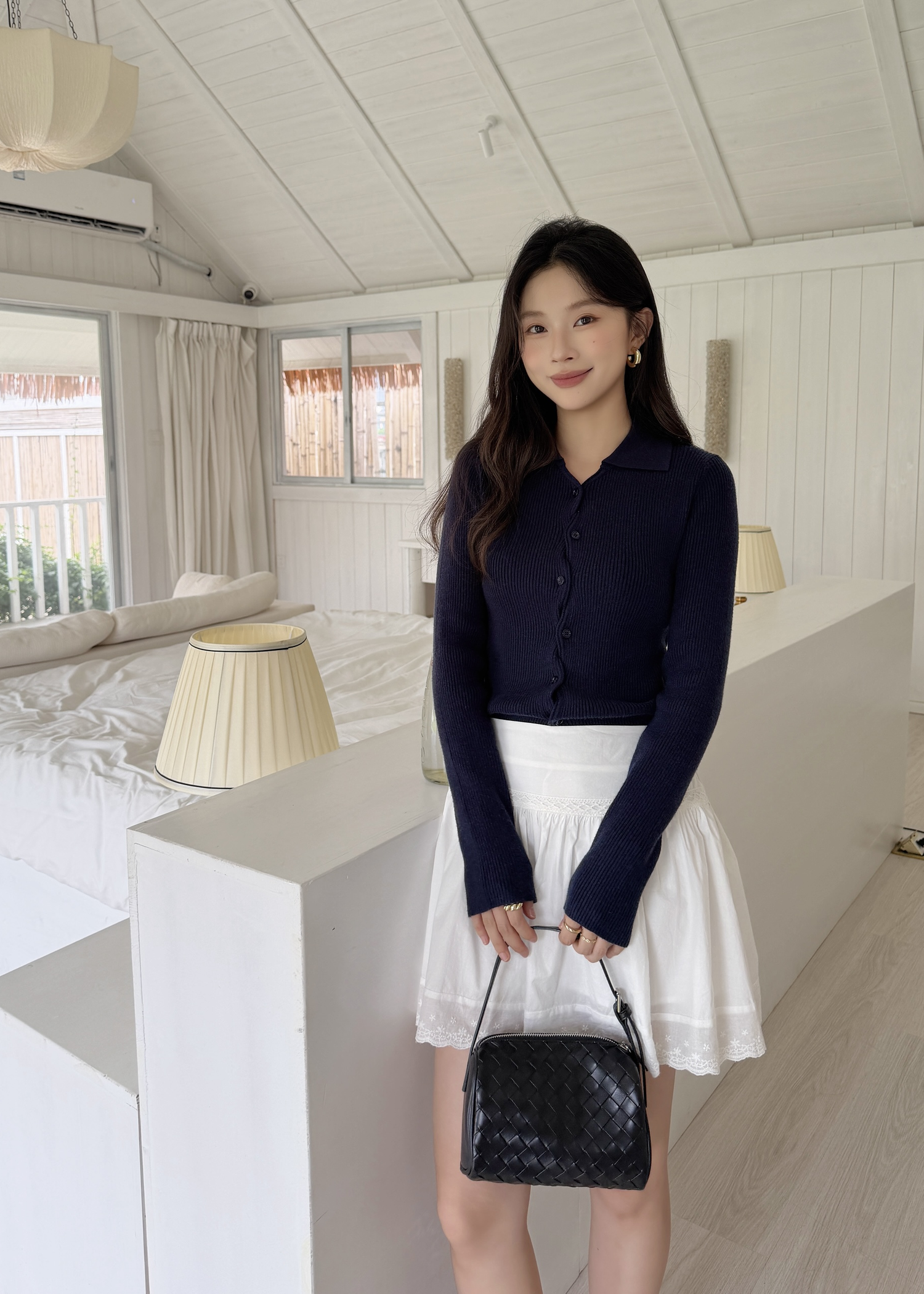 365 Days Basic Knit Top in Navy Blue
