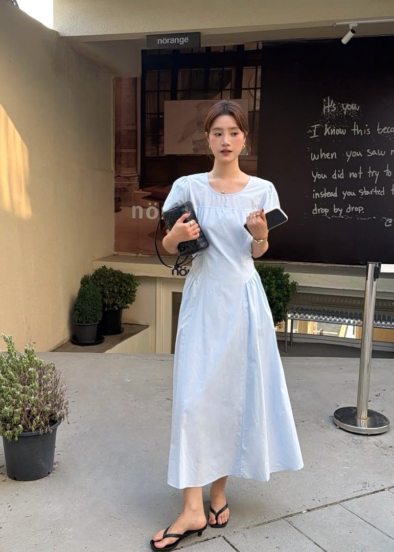 Gracie French Maxi Dress in Blue
