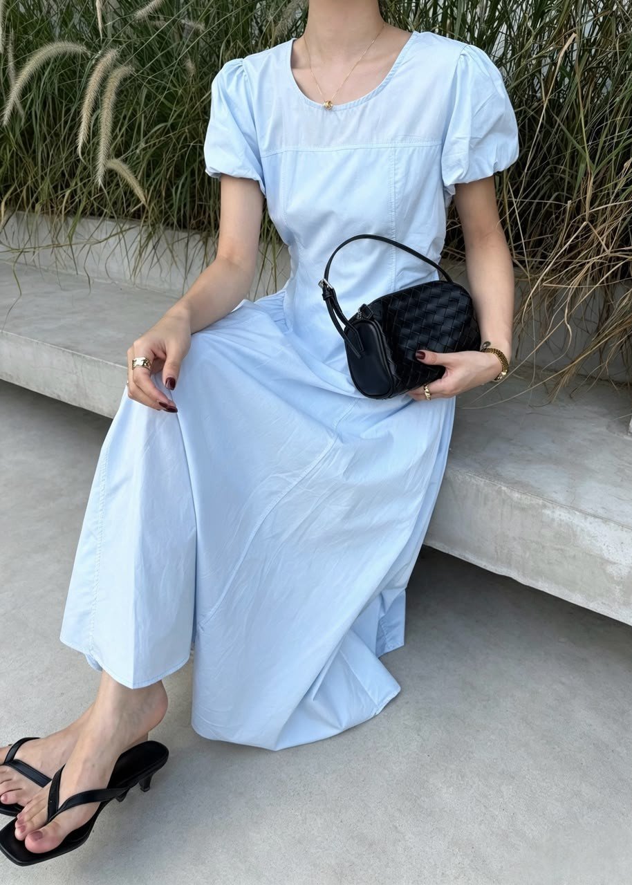 Gracie French Maxi Dress in Blue