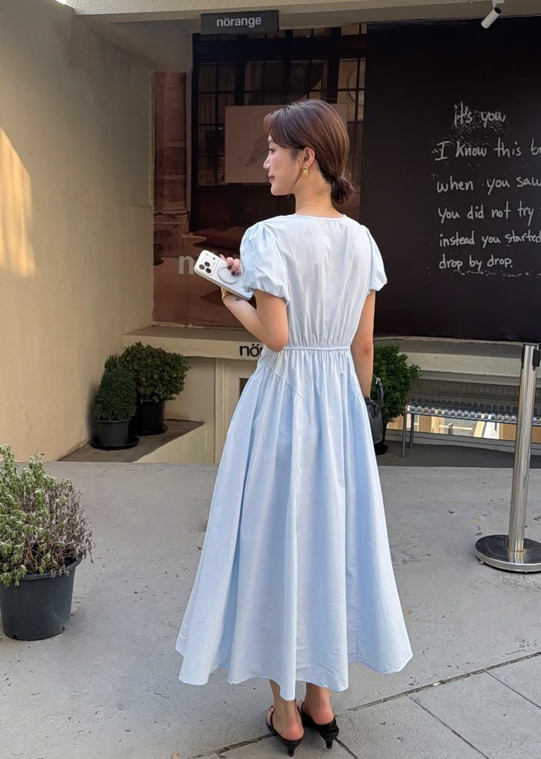 Gracie French Maxi Dress in Blue