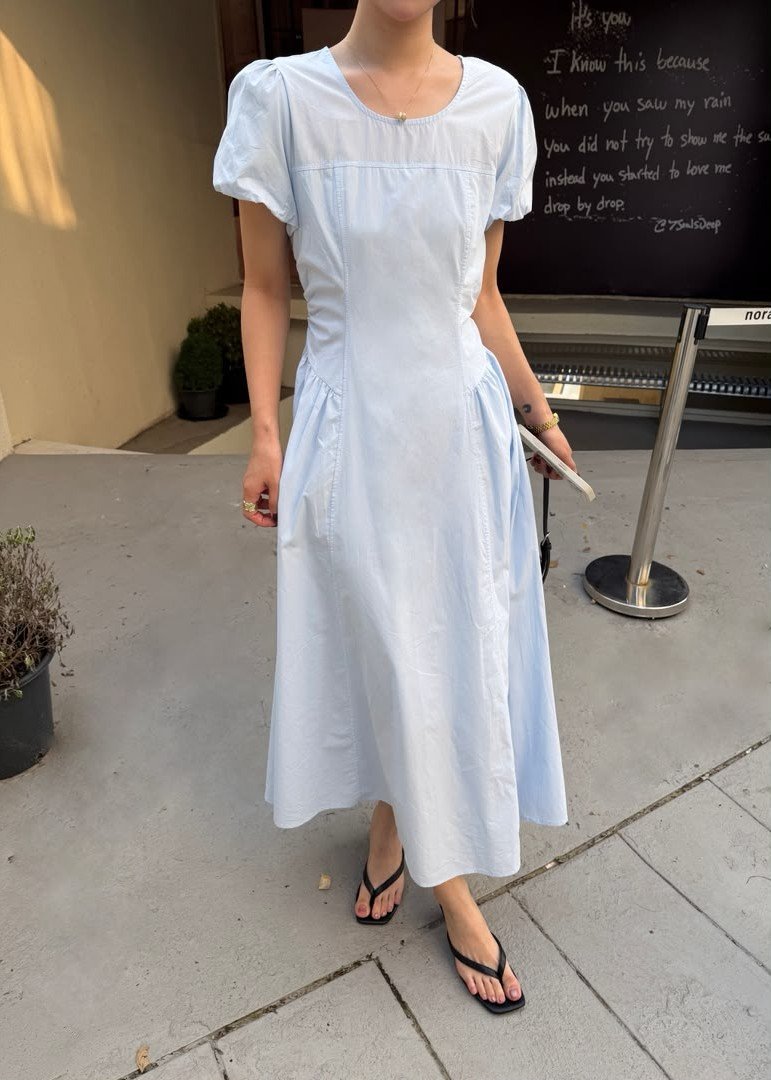 Gracie French Maxi Dress in Blue