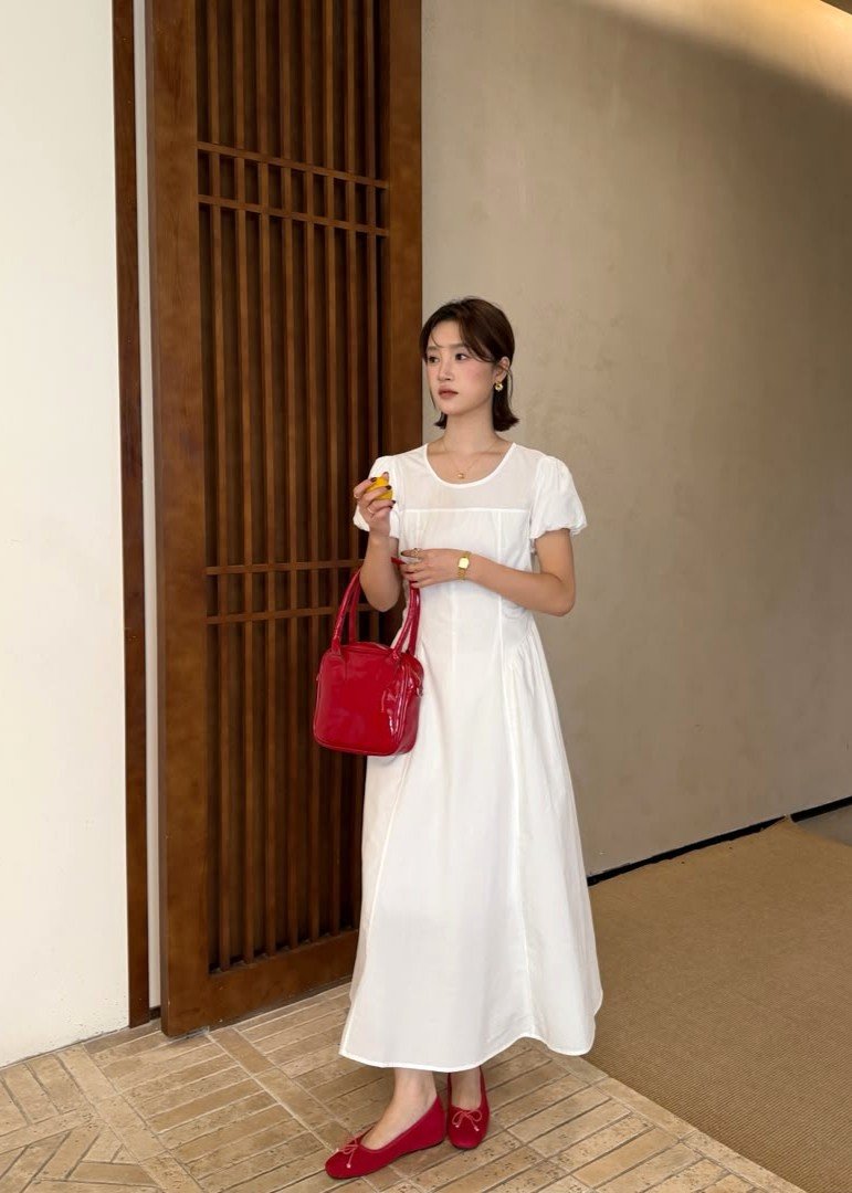 Gracie French Maxi Dress in White