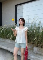 Rena Floral Blouse in White