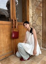 Dora Flare Halter Top in White