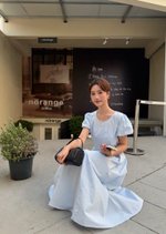 Gracie French Maxi Dress in Blue