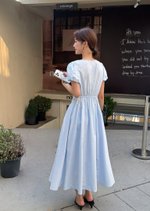 Gracie French Maxi Dress in Blue