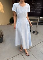 Gracie French Maxi Dress in Blue