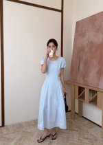 Gracie French Maxi Dress in Blue